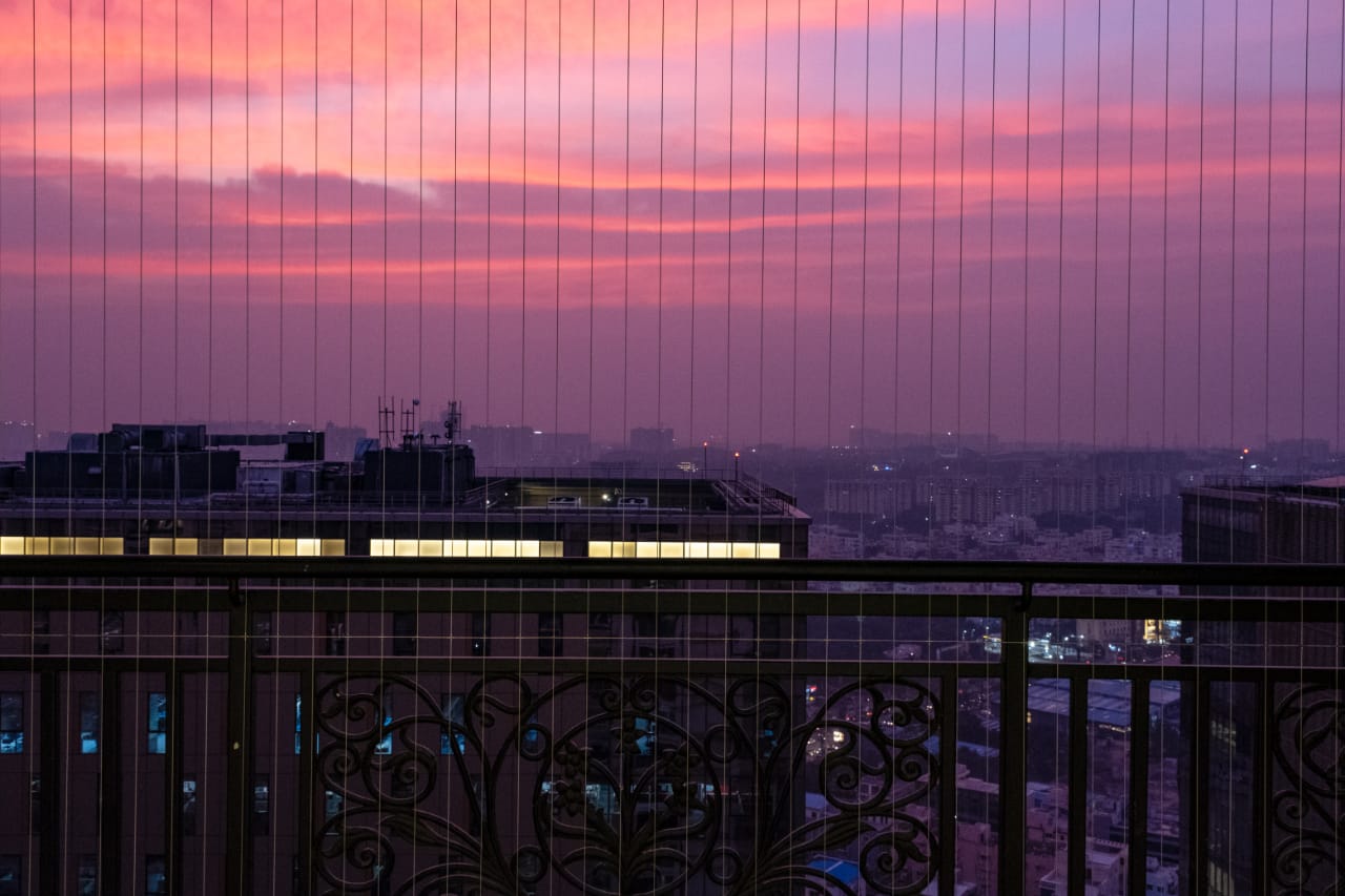 Cosy balcony with mesh